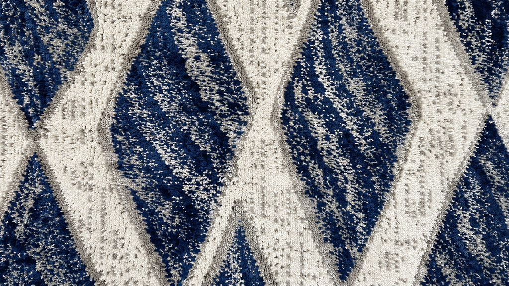 Aretha  Bleu Blanc– Moquette de Luxe au Design Organique