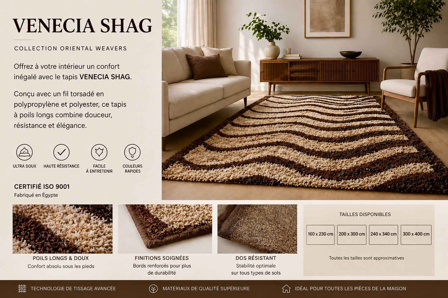 Tapis Shag Moderne Dakar – Ultra Doux | VENECIA