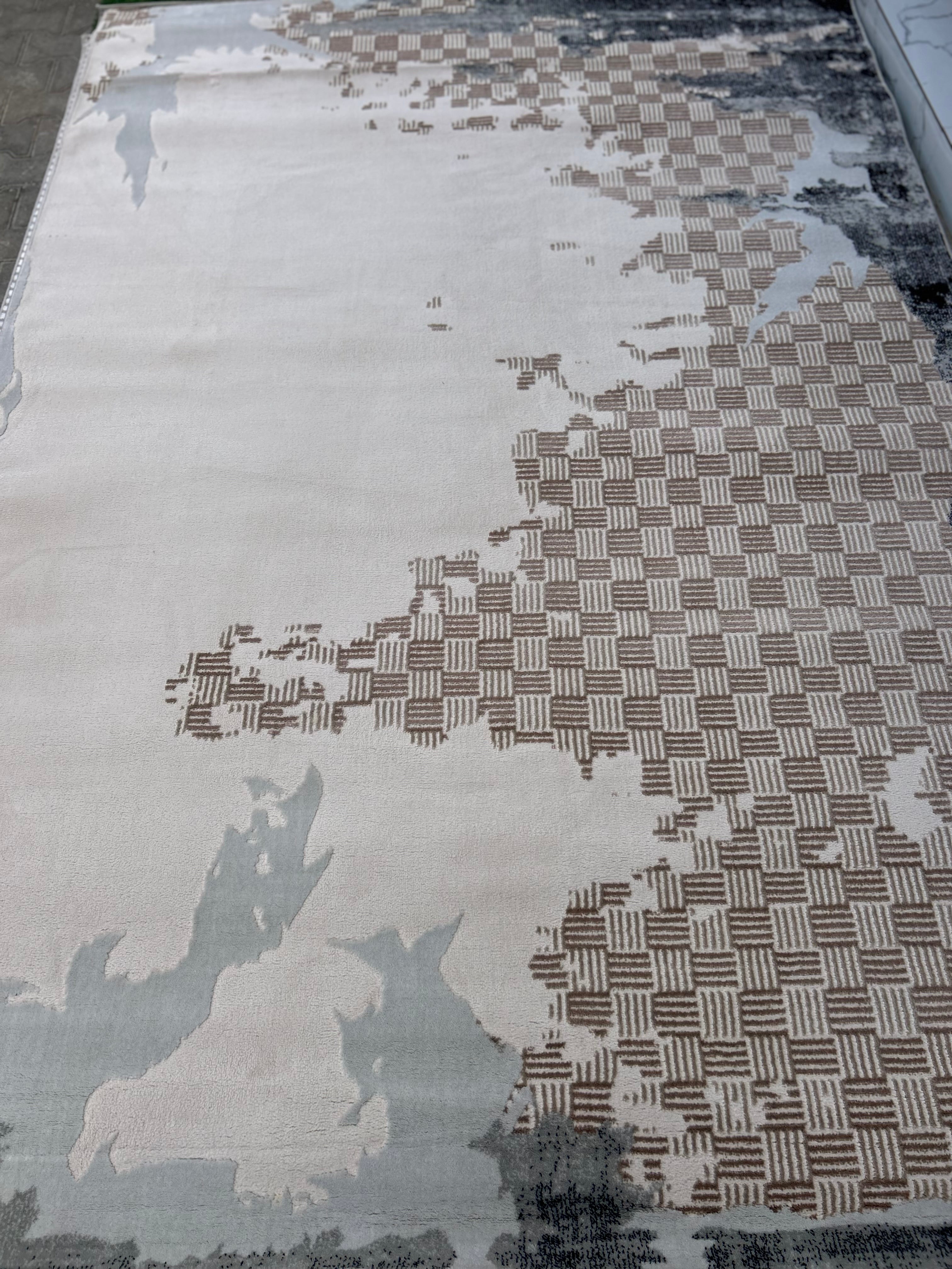 Tapis de Luxe "Damiers" – Tissage Wilton Haute Densité