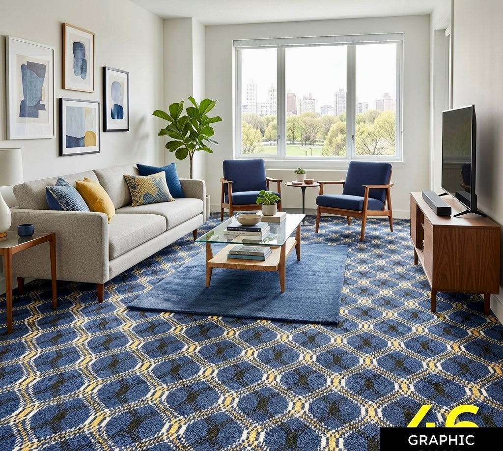 Moquette de Luxe Graphic Jamal Bleu