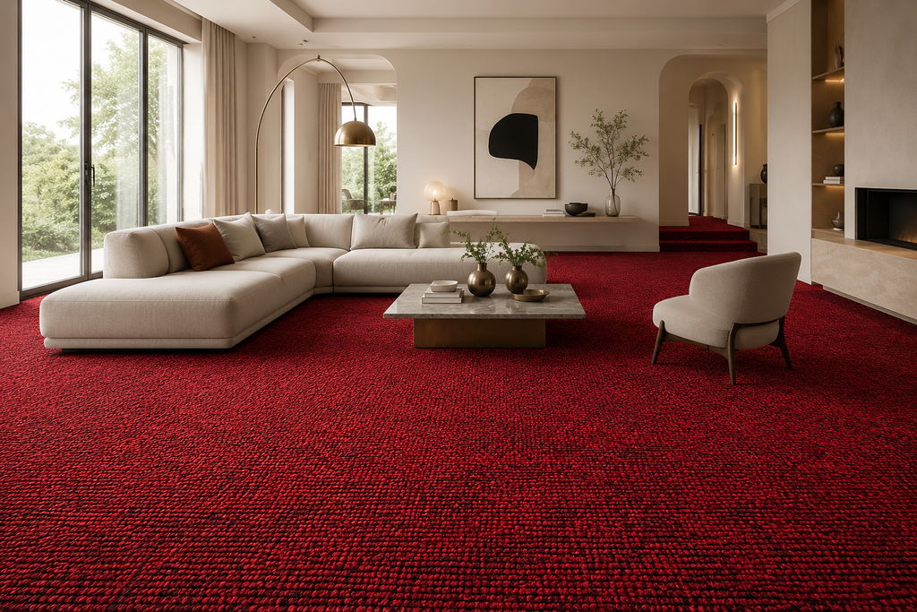 Moquette Bouclette Rouge Vif – Élégance, Confort et Résistance