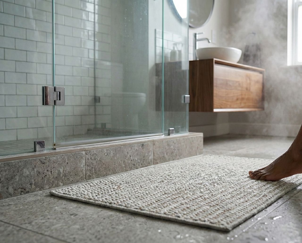 Tapis de Bain Tissé "Sensation Spa" – Antidérapant & Ultra-Doux