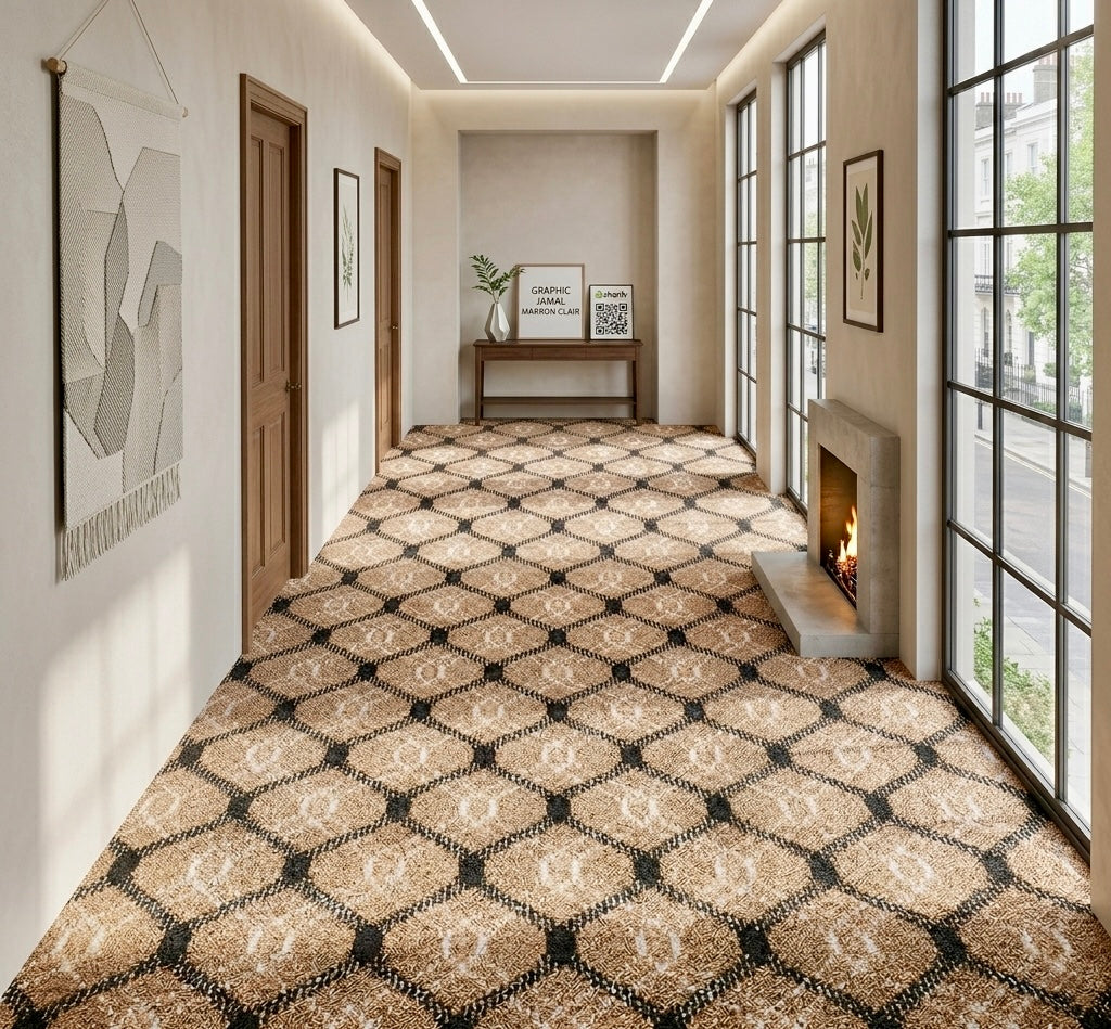 Moquette de Luxe Graphic Jamal Marron clair