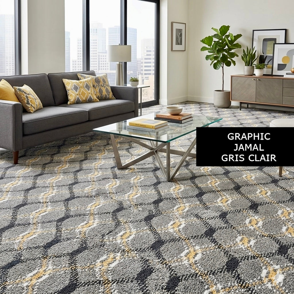 Moquette de Luxe Graphic Jamal Gris clair