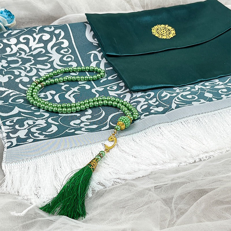 Ensemble tapis de prière avec pochette & tasbih – Élégance spirituelle au quotidien