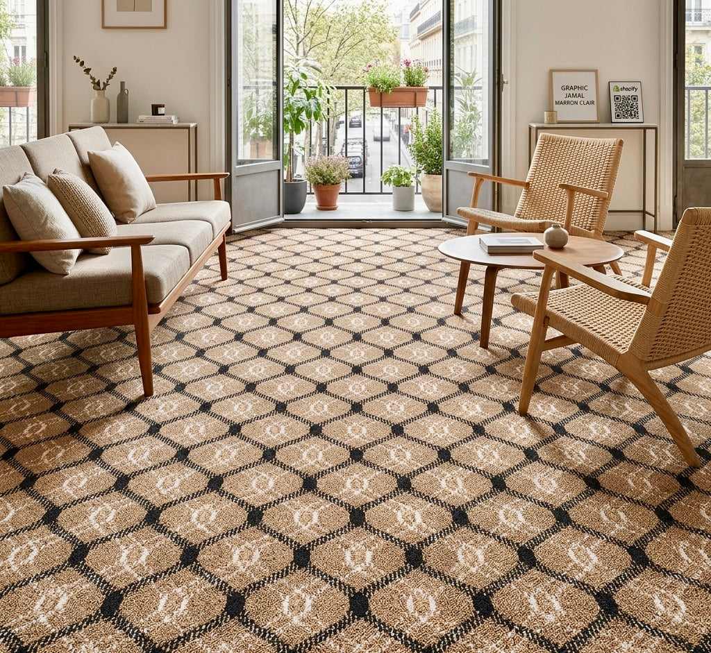 Moquette de Luxe Graphic Jamal Marron clair