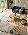 Tapis de Luxe "Damiers" – Tissage Wilton Haute Densité