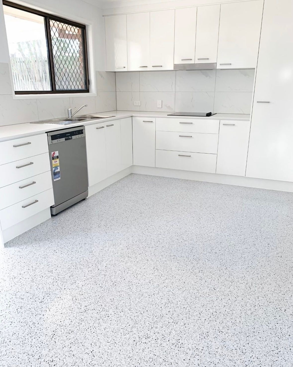 Revêtement de sol PVC Gerflor – Gris Moucheté Bleu & Blanc