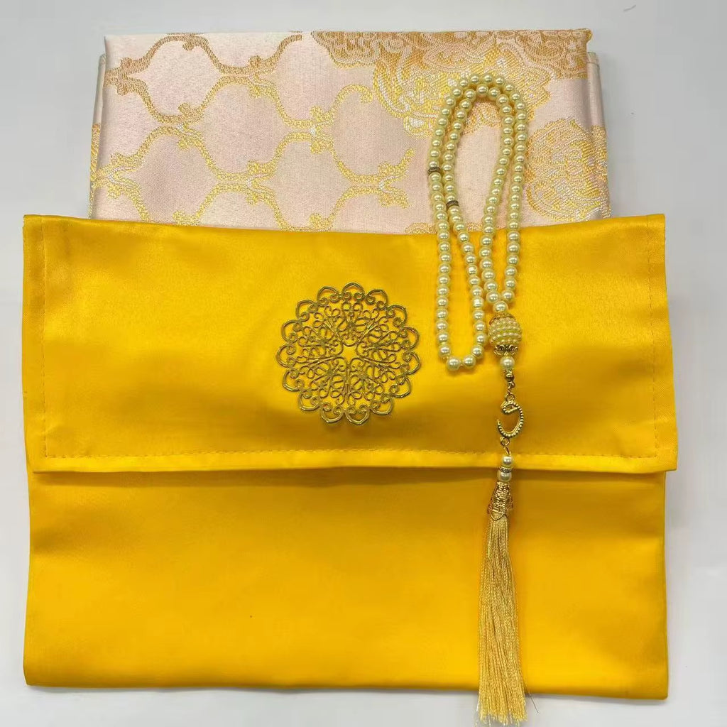 Ensemble tapis de prière avec pochette & tasbih – Élégance spirituelle au quotidien