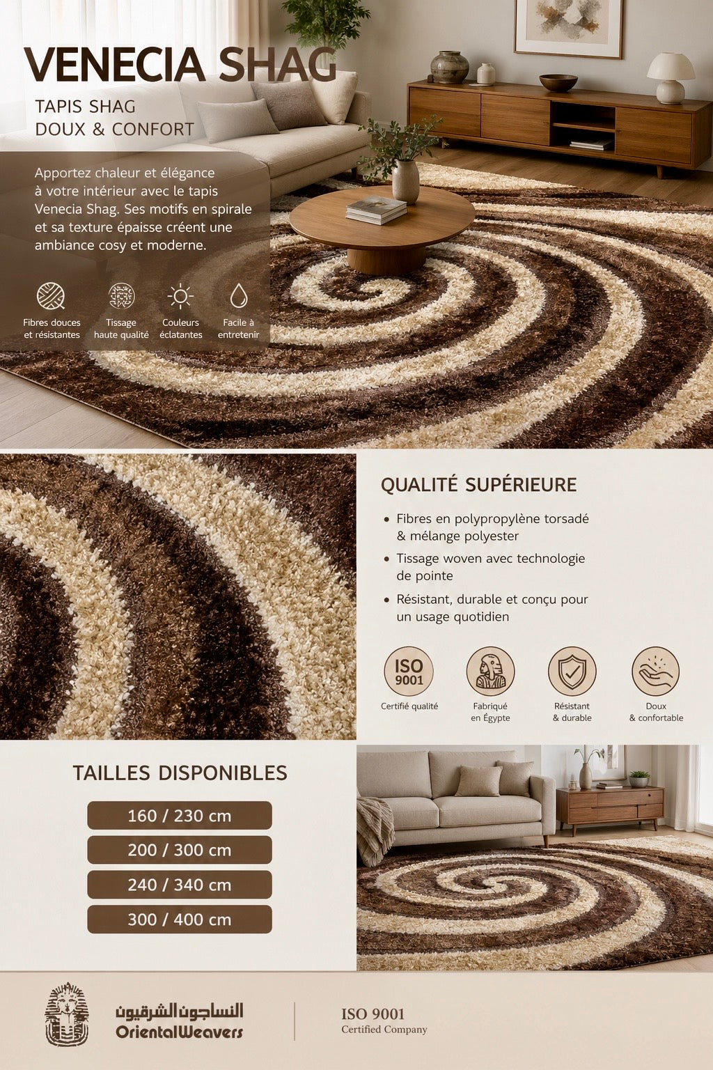 Tapis Shag Moderne Dakar – Ultra Doux | VENECIA