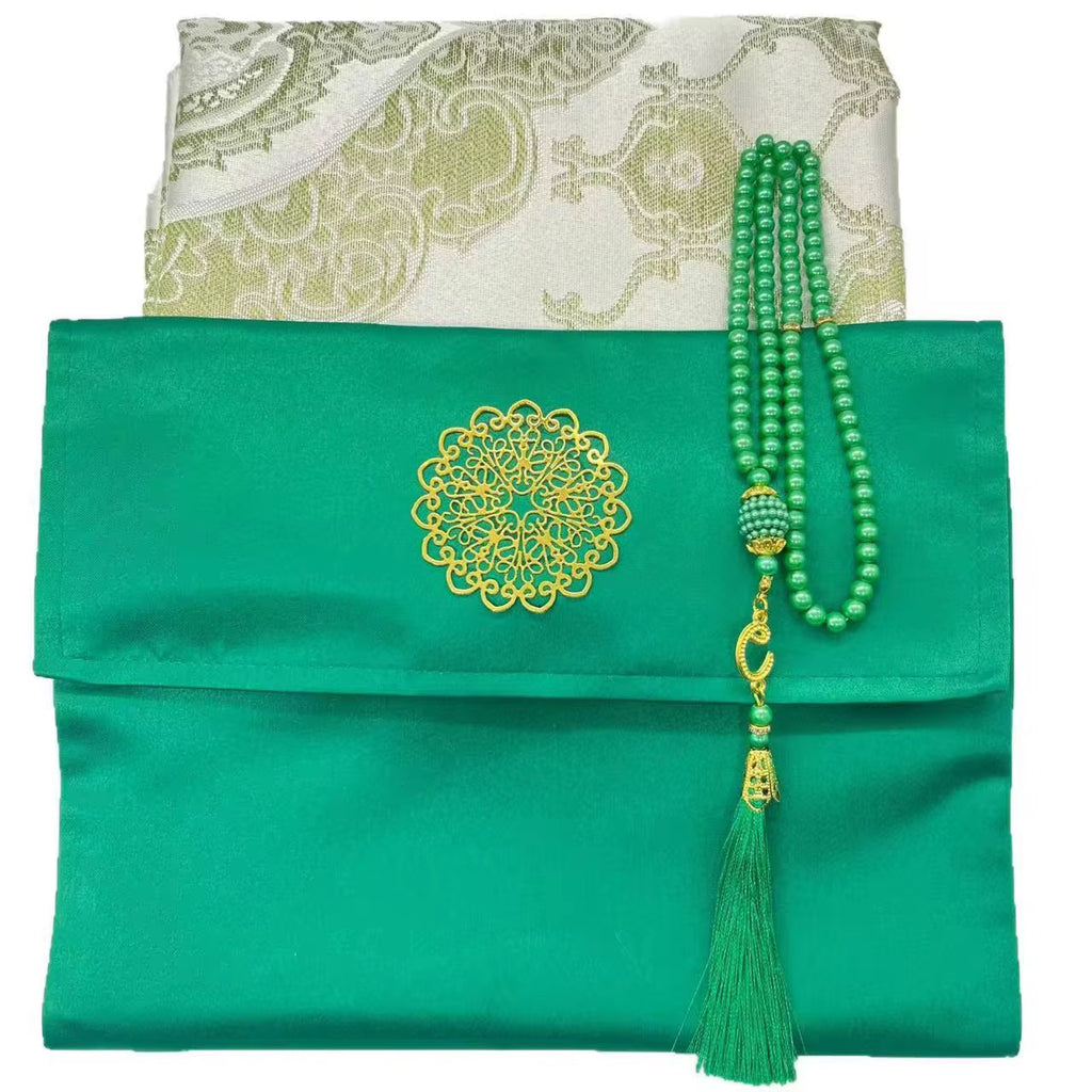 Ensemble tapis de prière avec pochette & tasbih – Élégance spirituelle au quotidien