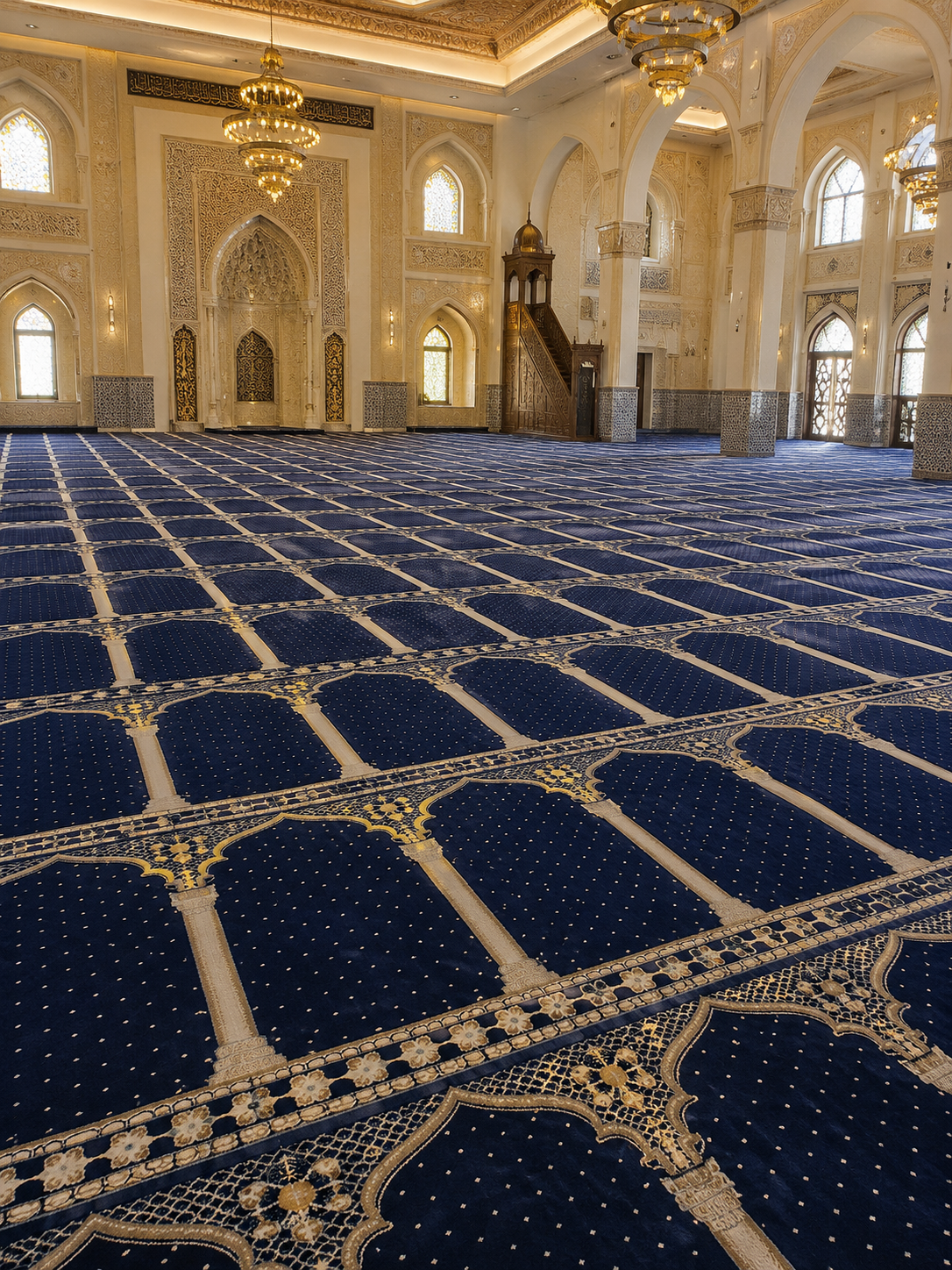 Moquette de Mosquée Super Luxe – Bleu Royal