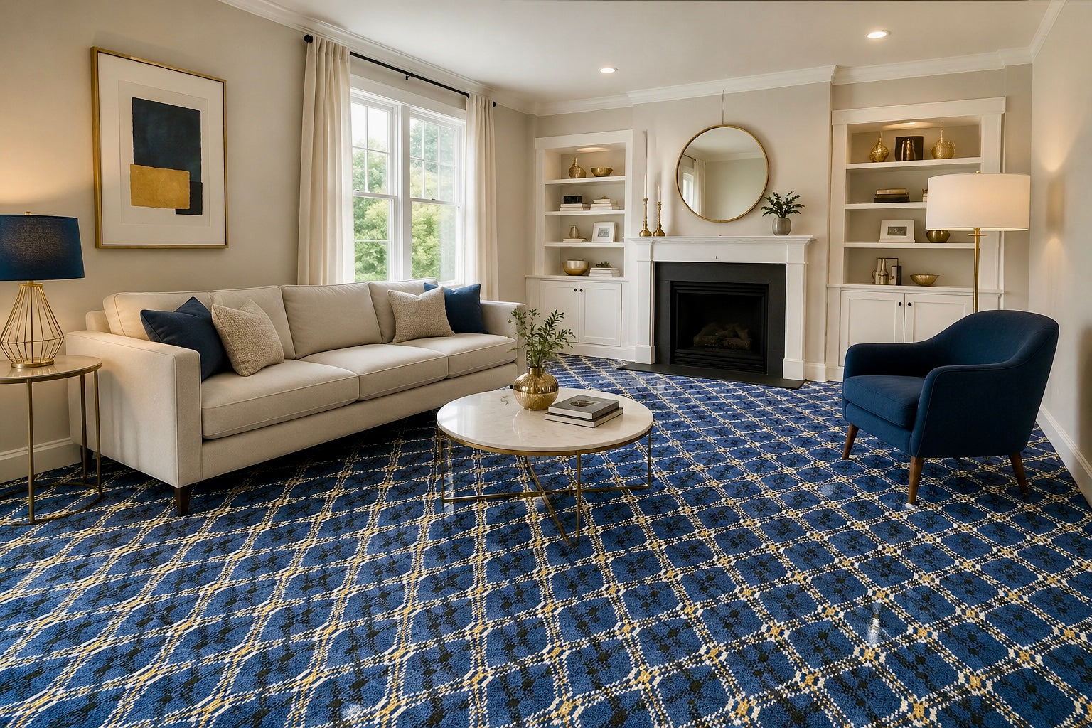 Moquette de Luxe Graphic Jamal Bleu