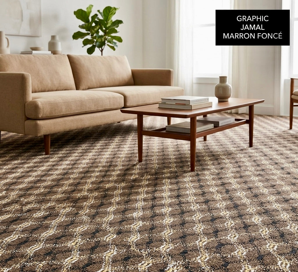Moquette de Luxe Graphic Jamal Marron foncé