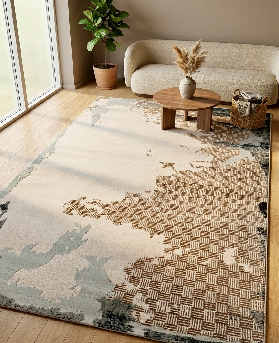 Tapis de Luxe "Damiers" – Tissage Wilton Haute Densité