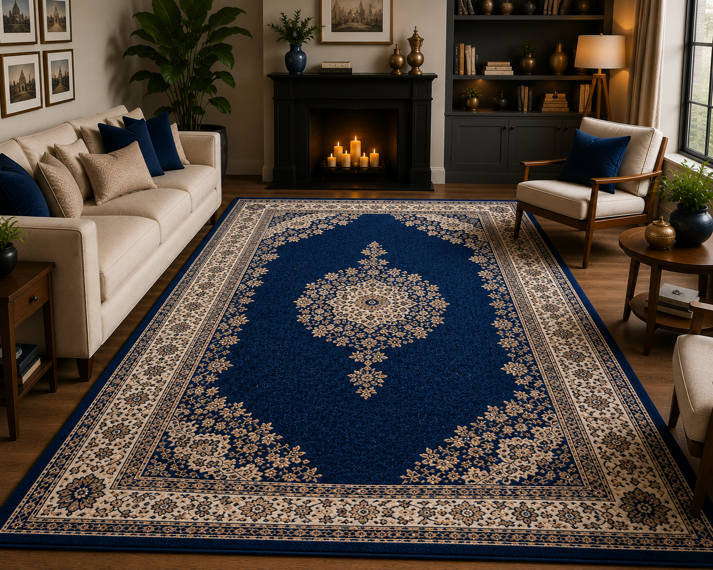 Tapis Persan Million Collection Javana Bleu