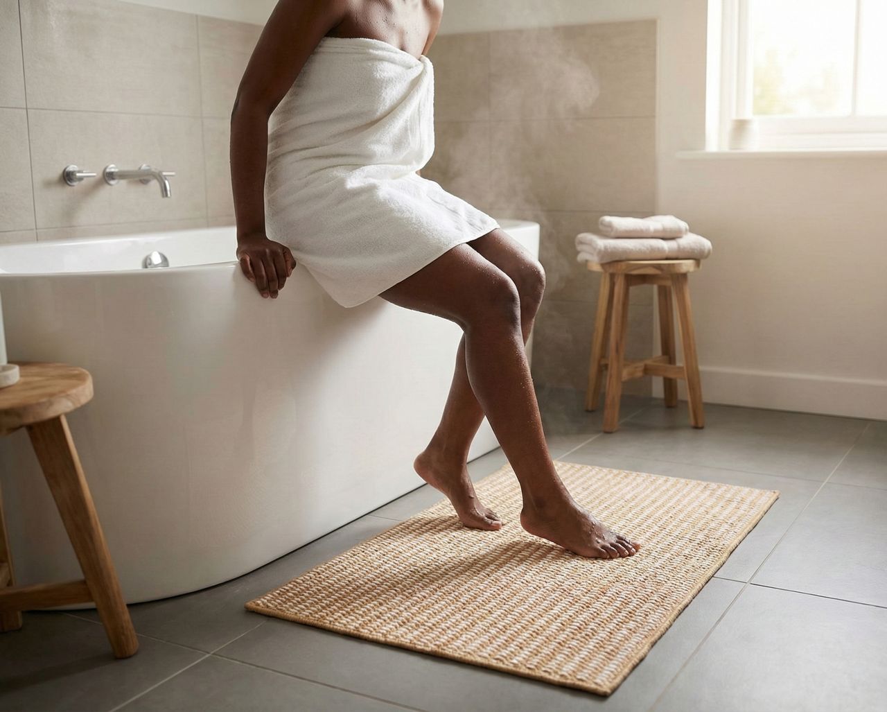 Tapis de Bain Tissé "Sensation Spa" – Antidérapant & Ultra-Doux