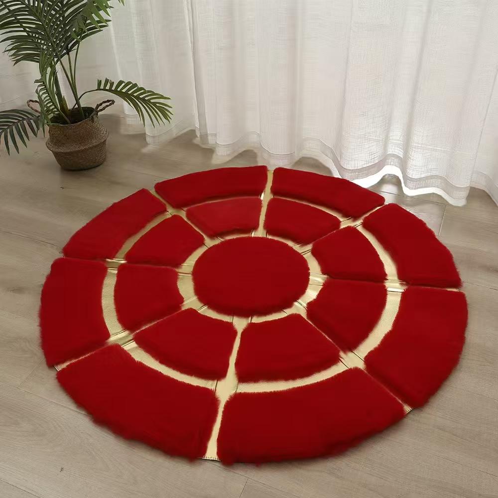 Tapis Rond noir "Luxury Gold" – L'Alliance du Moelleux et du Prestige