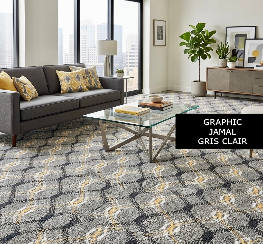 Moquette de Luxe Graphic Jamal Gris clair