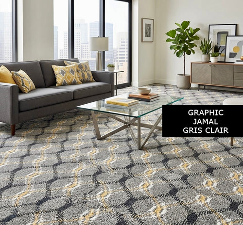 Moquette de Luxe Graphic Jamal Gris clair