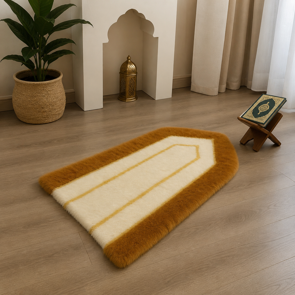 Tapis de Prière vert"Luxury Gold" – L'Alliance du Moelleux et du Prestige